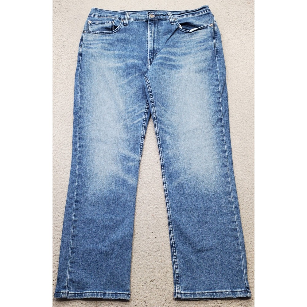 Levi's 514 Straight Fit Jeans Mens 36x30 Blue Denim Faded Medium Wash Stretch